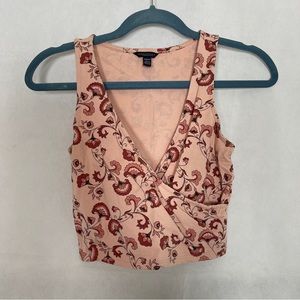 Aeropostale Floral Pink Crop Top Tank Size XS